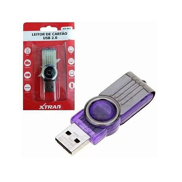 Adaptador Leitor de Cartão USB 2.0 XTRAD XD-802