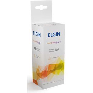 Caixa de Pilha AA com 40 unidades  ELGIN R6P 1.5V
