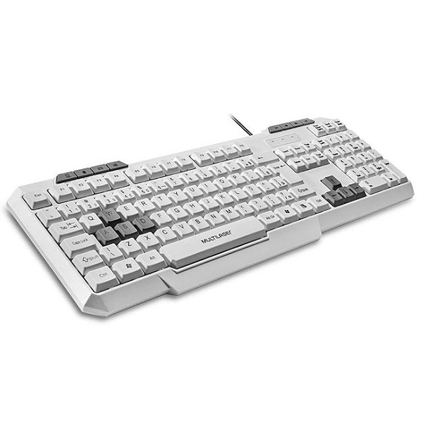 Teclado Gamer Multilaser TC267 Multimídia Slim Branco