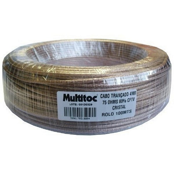 Cabo Cristal para Elevador 4MM 75 OHMS 80% Multitoc MUCA2086
