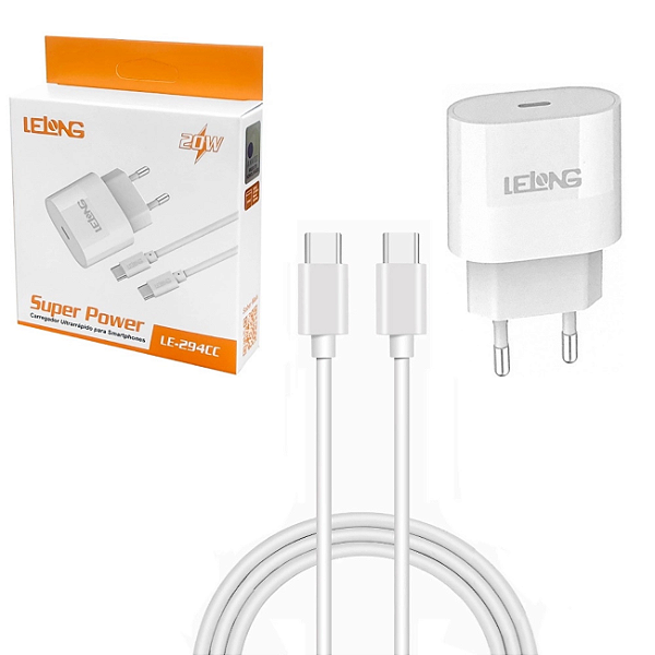Carregador De Celular Lelong 20W Tipo C LE-294CC