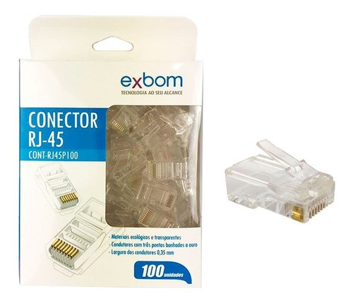 Caixa De Conector RJ45 Exbom CONT-RJ45P100