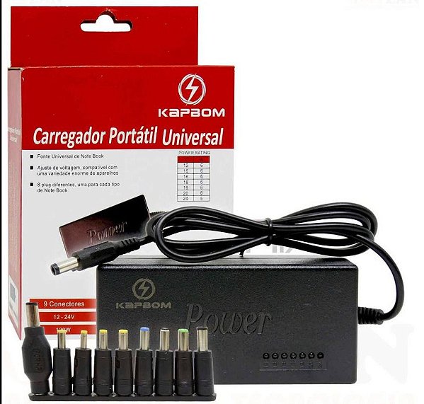 Fonte Carregador Universal Notebook Adaptador - Kapbom