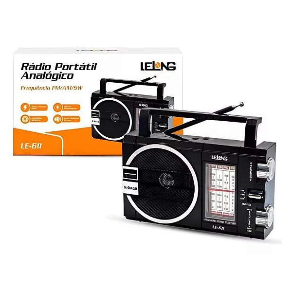 Rádio Portátil FM/AM/SW Lelong LE-611