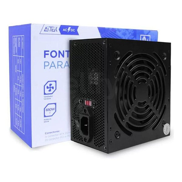 Fonte Para Computador Pc Atx 650w Bivolt 110/220v