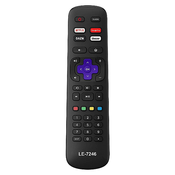 Controle Aoc Le-7246 Roku C/Netflix/Globo Play/ Dazn/Deezer