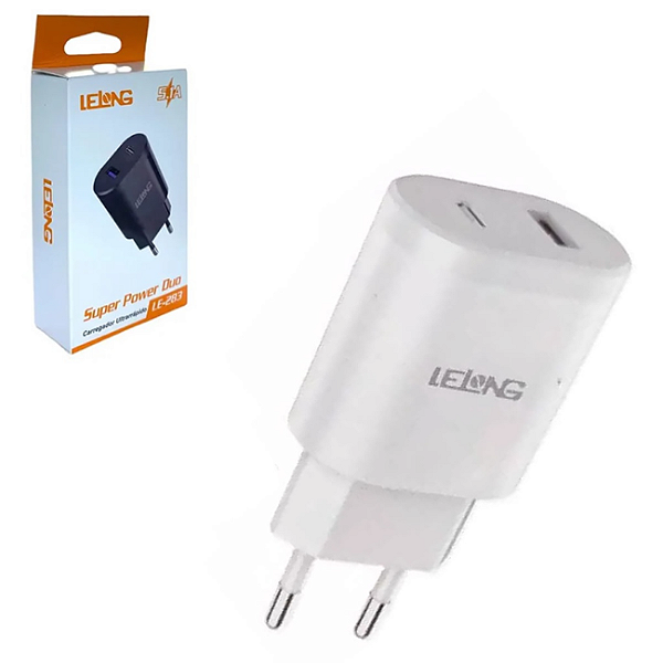 Carregador De Celular Tipo C X Iphone Lelong LE-283CP 5.1A