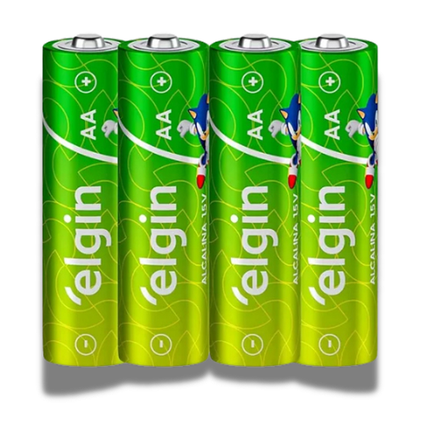 PILHA AA ALCALINA ELGIN BLISTER COM 4 UN