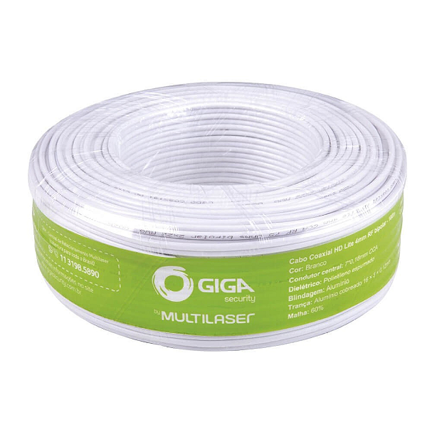 CABO CFTV 100M GIGA 4MM 80% MALHA GS0234