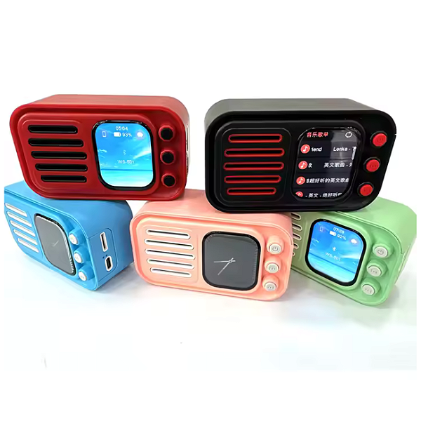 Caixa de Som Bluetooth Radio FM Tela LCD Touch Despertador