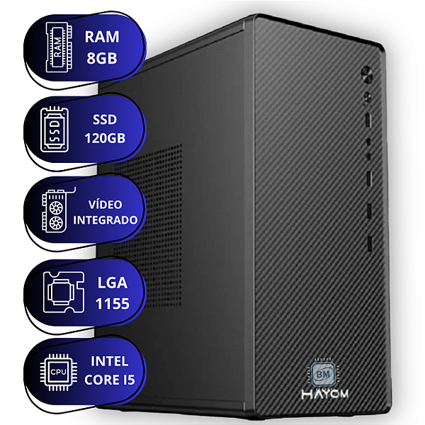 Computador: Intel Core I5, Ram 8GB, Hd SSD 120GB, Lga 1155