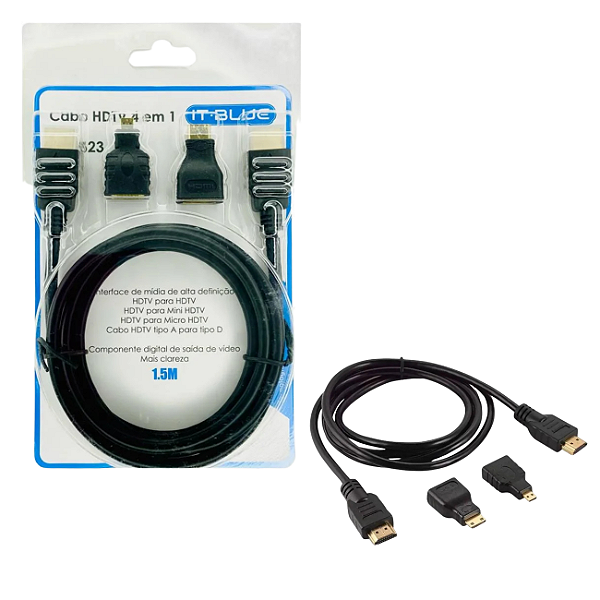 CABO HDMI 1.5M 4 EM 1 IT-BLUE LE-6623