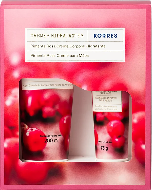 Kit Creme Hidratante Corporal + Creme Para as Mãos Pimenta Rosa - KORRES