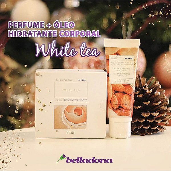 Kit Desodorante Parfum White Tea Deo + Creme Mãos Hidratante Amêndoas - KORRES