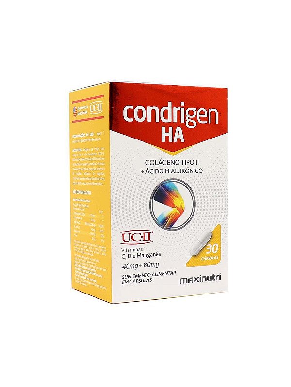 Condrigen H.A. Colágeno Tipo II + Ácido Hialurônico 30 cápsulas - Maxinutri