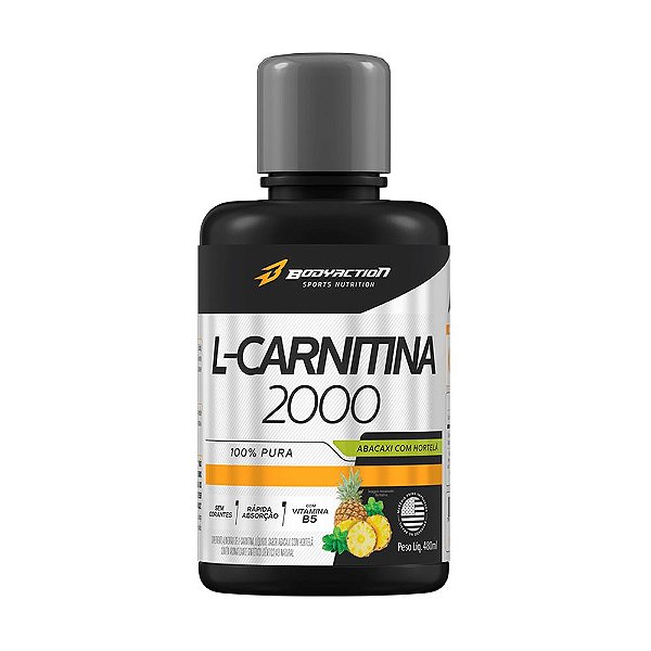 Suplemento L-Carnitina PURE 2.000 480ml Sabor Abacaxi com Hortelã - BodyAction