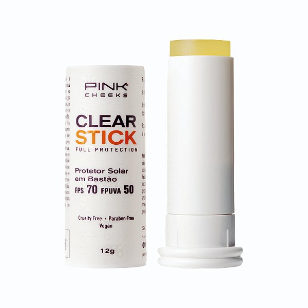 Protetor Solar - Clear Stick Transparente 12g - FPS70/FPUVA 50 - PINK CHEEKS