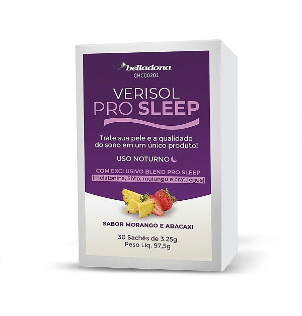 Verisol Pro Sleep 30 Sachês sabor Morango/Abacaxi - com Exclusivo Blend Pro Sleep
