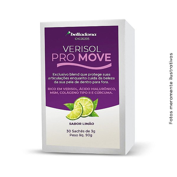 Verisol Pro Move - 30 Sachês Sabor Limão - Rico em Verisol Ácido Hialurônico, MSM, Colágeno Tipo II e Cúrcuma