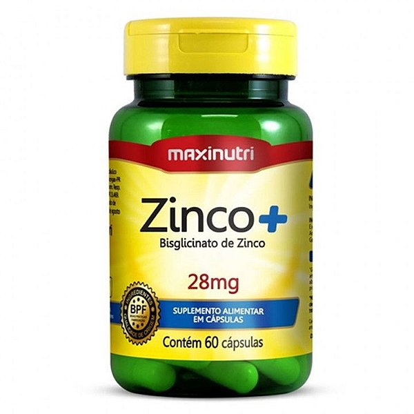 Suplemento Mineral Zinco 28mg 60 Cápsulas - MAXINUTRI