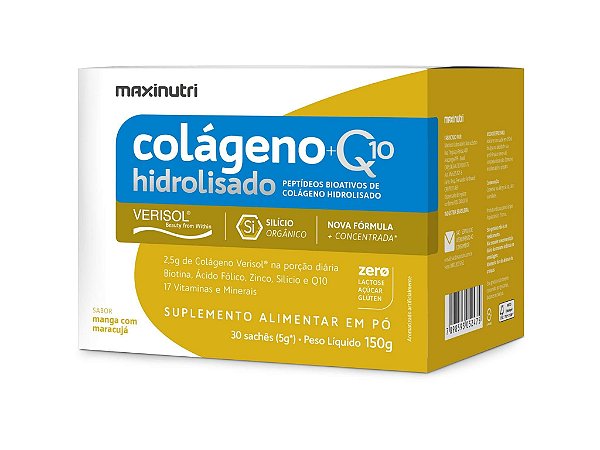Colágeno Verisol® + Q10 – Sabor Manga com Maracujá - Maxinutri