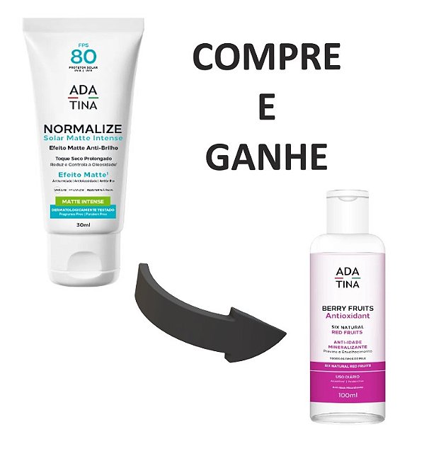 Protetor Solar Normalize Matte Intense FPS80 30ml + Loção Anti-Idade Antioxidante 100ml - Ada Tina