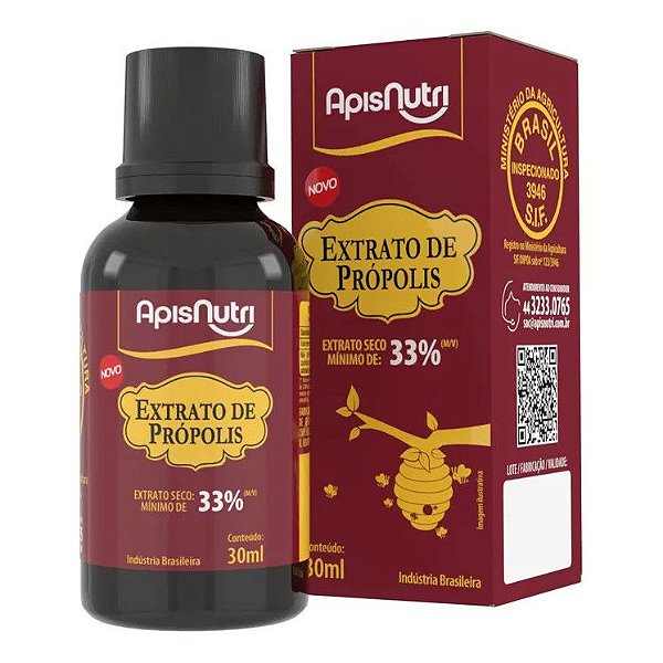 Própolis Marrom 33% Extrato Seco Gotas 30ml | Apisnutri