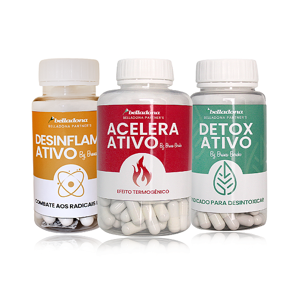 Kit Linha Ativo com Detox + Acelera + Desinflama by Bruna Bercke - Belladona