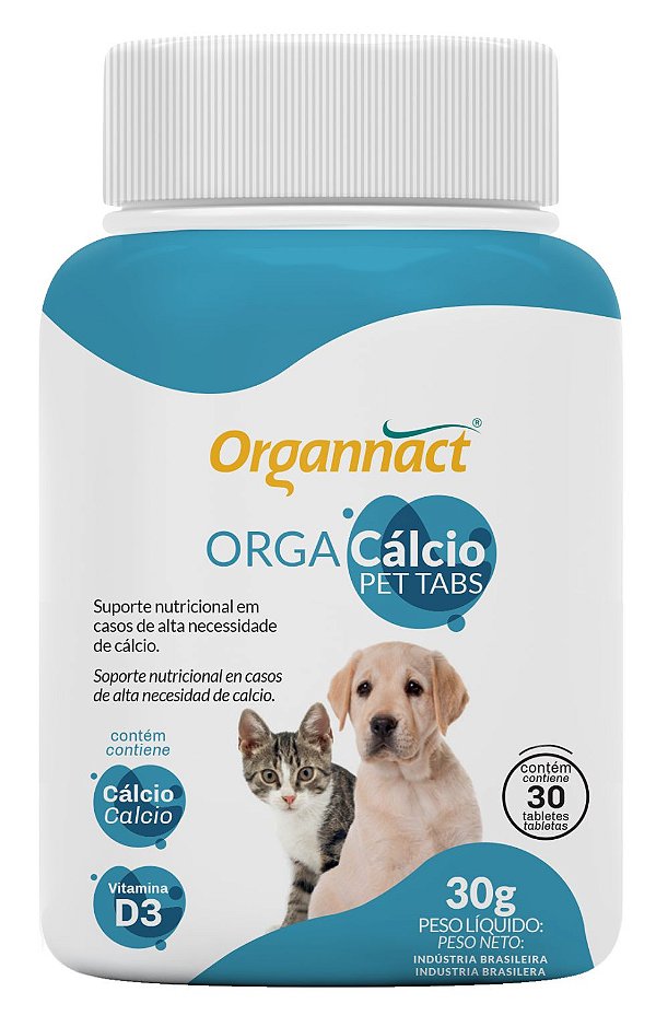 Suplemento Vitamínico - OrgaCálcio Pet 30g - Organnact
