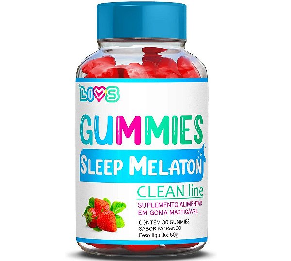 Sleep Melatonin Sabor Morango 30 Gummies | LIVS