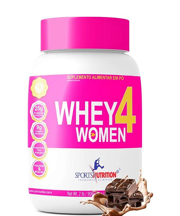 Whey 4 Women com Colágeno Sabor Chocolate 908g | Sports Nutrition