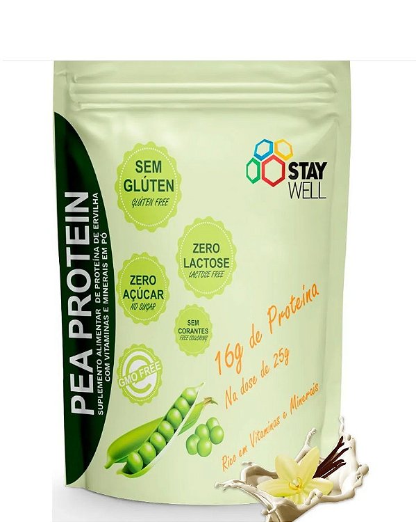 Proteina Vegetal Vegana Pea Protein 600g Original - STAY WELL