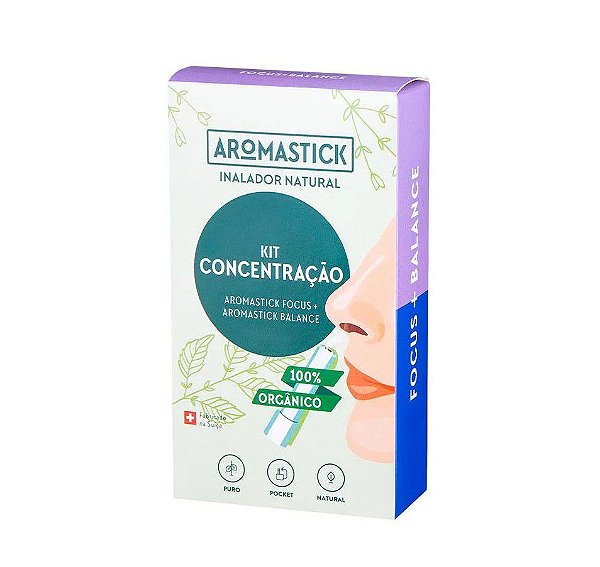 Kit Aromastick Concentração Feito na Suiça (Inalador Focus + Inalador Balance) - Aromastick