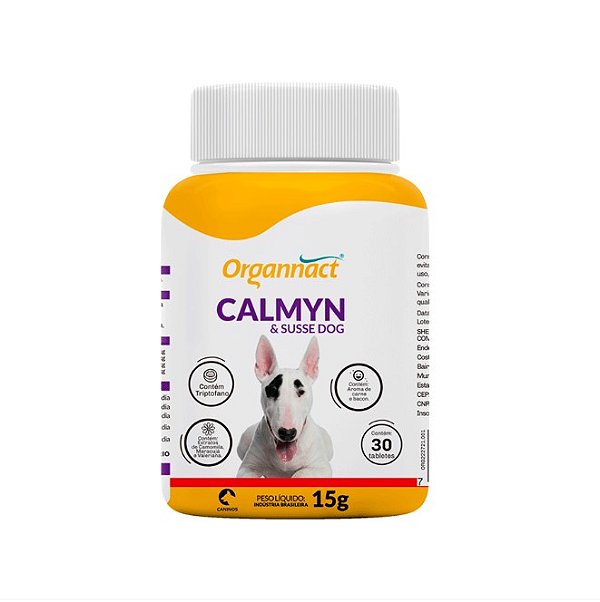 Calmyn & Susse Dog - Tabs 15g - Ideal para usar em Viagens - Organnact