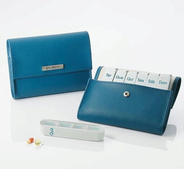Organizador de Comprimidos - Made in France - LibertyV4 - Azul Petróleo - PILBOX®