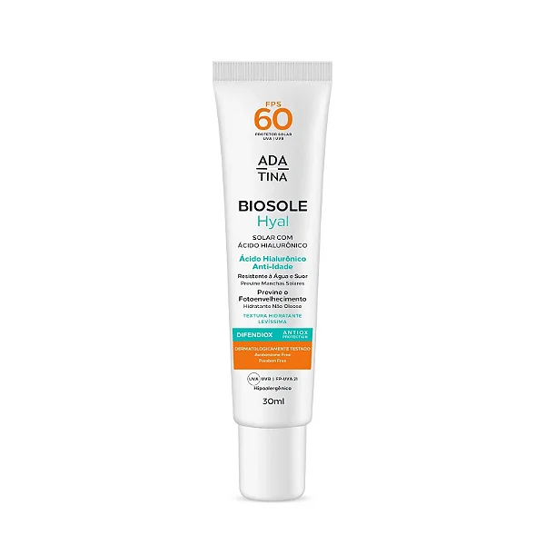 Protetor Solar Fluido FPS 60 | Anti-Idade Preenchedor Hyal 30ml - Ada Tina