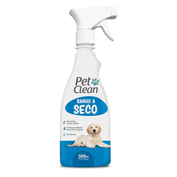 Banho à Seco Cães e Gatos pH Balanceado 500ml - Pet Clean