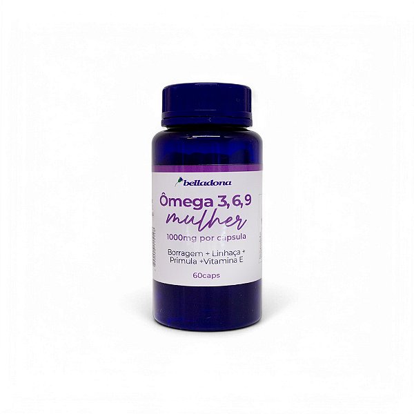 Ômega 3, 6, 9 Mulher | Borragem, Linhaça, Primula e Vit E - 60 cáps softgel - Belladona
