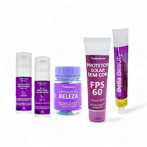 Kit BellaBeauty Day by Day | Set de Cuidado Diário com 5 Produtos - Original Belladona
