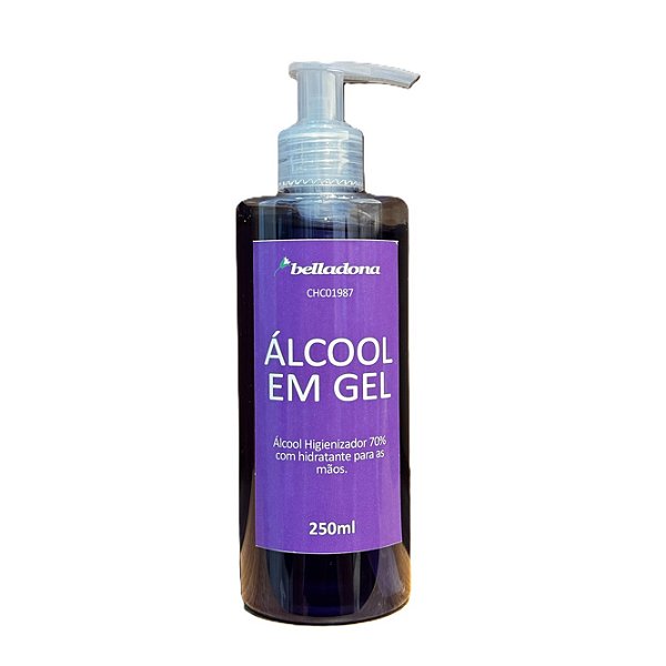 Antisséptico para Mãos 250ml - Álcool Gel 70% - Belladona