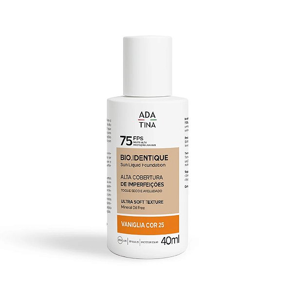 Base Fluída Alta Cobertura | Bio. Identique FPS75 Cor: Vaniglia 40ml - Ada Tina