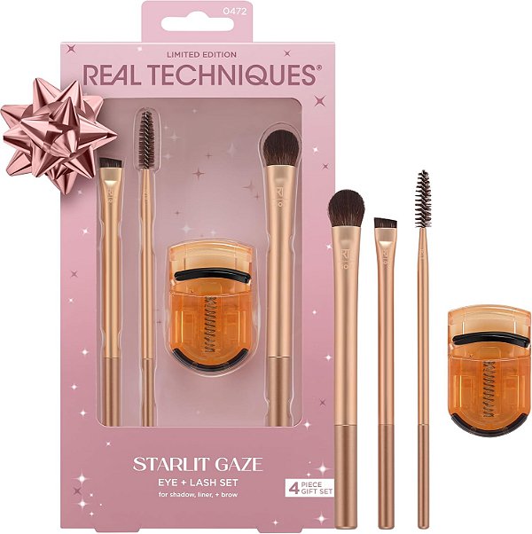 Kit Starlit Gaze 0472 | Pincéis para Olhos e Curvador de Cílios - Real Techniques