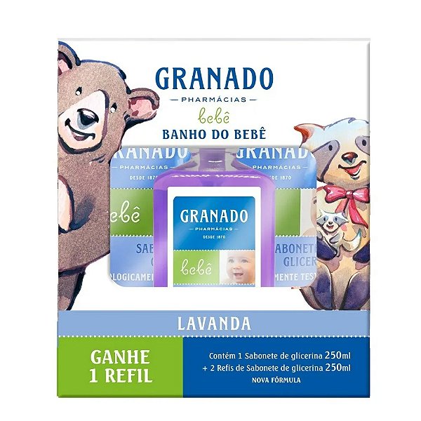 Kit Sabonete + 2 Refil Bebê Lavanda - Granado
