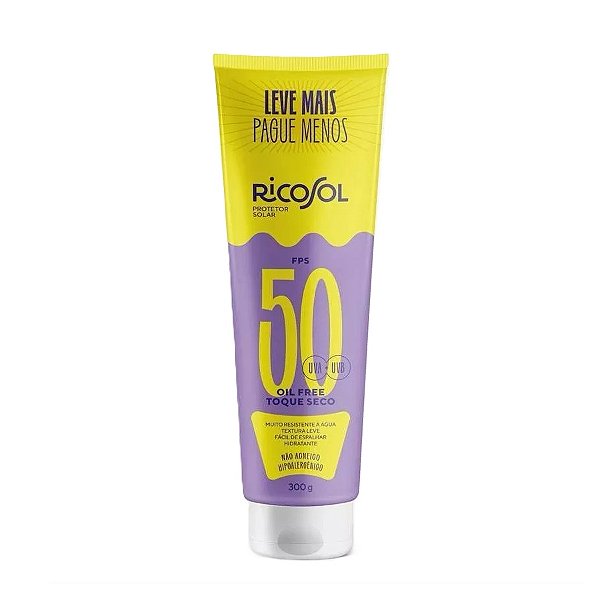 Protetor Solar FPS50 Oil Free e Toque Seco 300g - RICOSOL