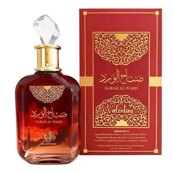 Sabah Al Ward Valentine - EDP Feminino Feito em Dubai 100ml - Al Wataniah