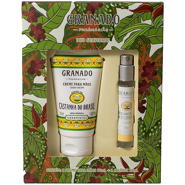 Kit Presente Granado | Creme Mãos Castanha 50ml + Colônia Bergamota e Flor de Laranjeira 10ml