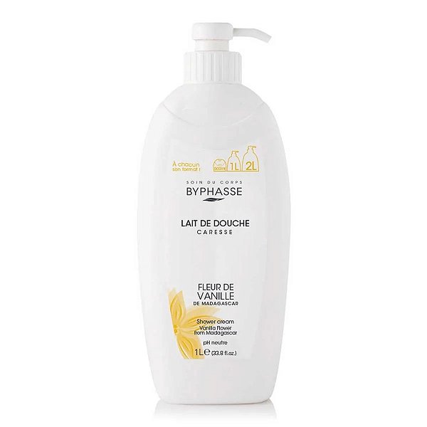 Leite de banho Caress | Baunilha de Madagascar 1L - Byphasse