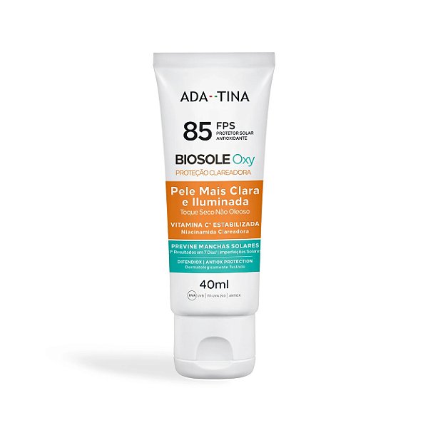 Protetor Solar Facial Clareador FPS 85 40ml – Biosole Oxy – ADA TINA