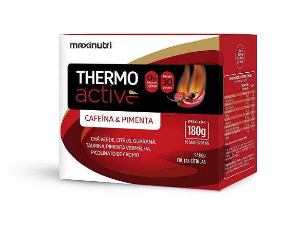 Thermo Active Cafeína+Pimenta+Chá Verde+Cromo - Sachê Maxinutri