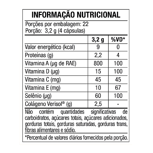 Colágeno Hidrolisado DermUp Verisol® 90 Cápsulas - Maxinutri
